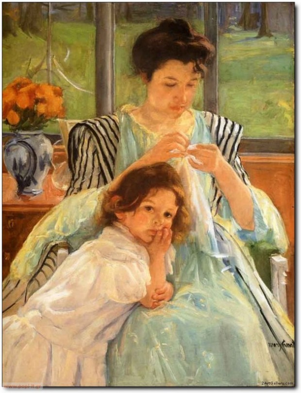 Young Mother Sewing, by Mary Cassatt. 1900