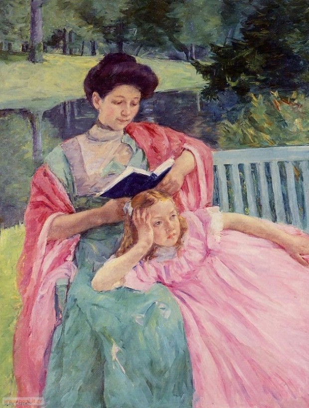Auguste Reading to Her Daughter, by Mary Cassatt. 1910